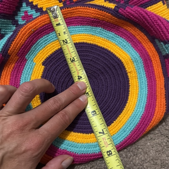 NWT Unique Handmade Monchila Bucket Bag-Crossbody-Drawstring Top-Vibrant Color - Picture 8 of 15